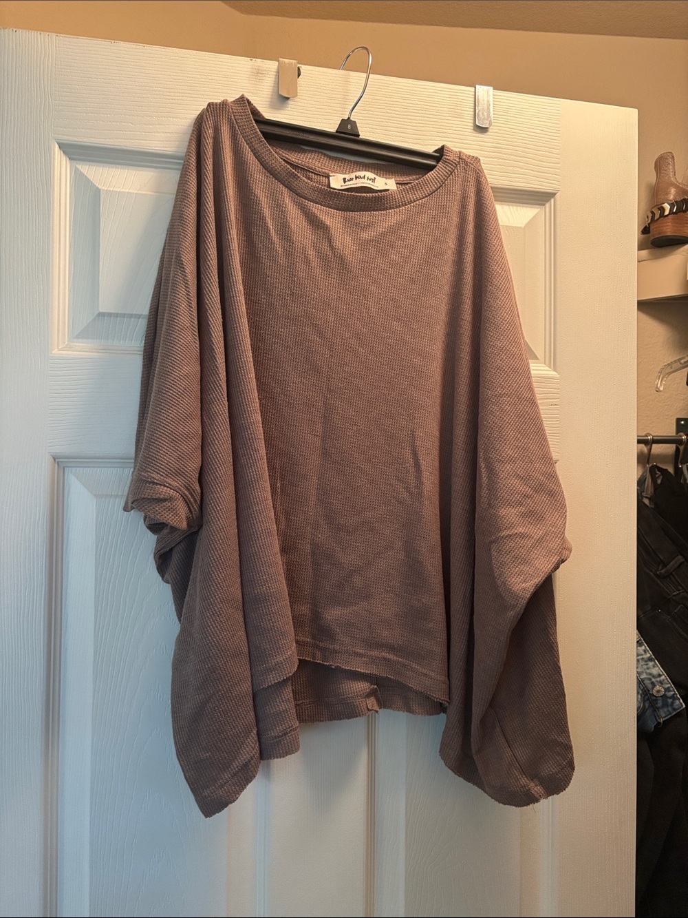 Three Bird Neat Waffle Knit Oversized Shirt